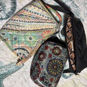 Vera Bradley Cosmetic and Zip Wristlet  Bags Lot of 3